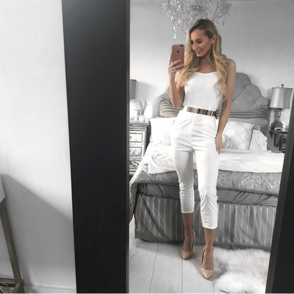 LAST ONE!!! High Waist Jumpsuit w/ Pockets - Picture 2 of 7